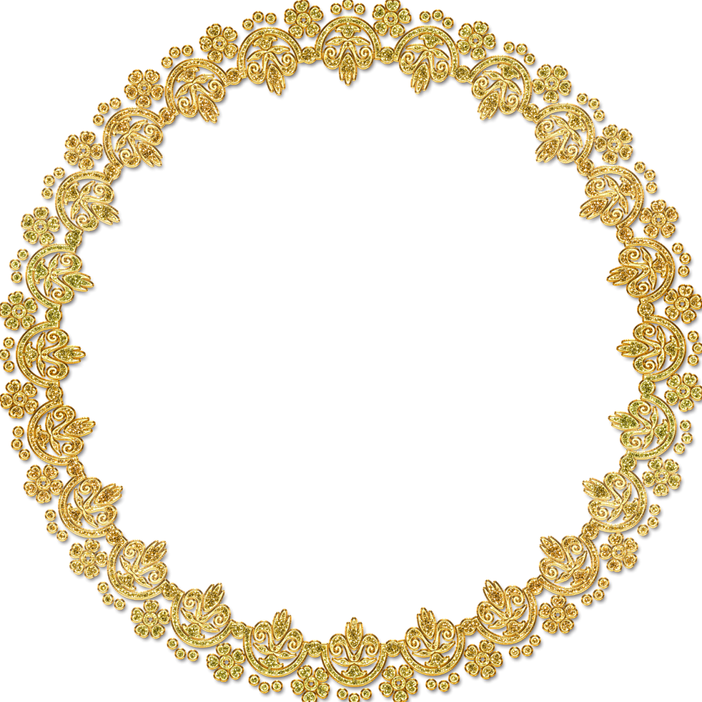 Круглая рамка золото