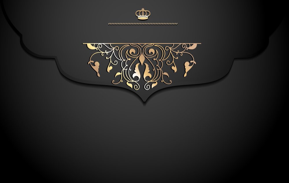 Черный фон с узорами и золотом