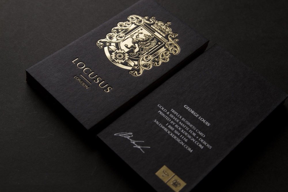 Визитки с золотым тиснением