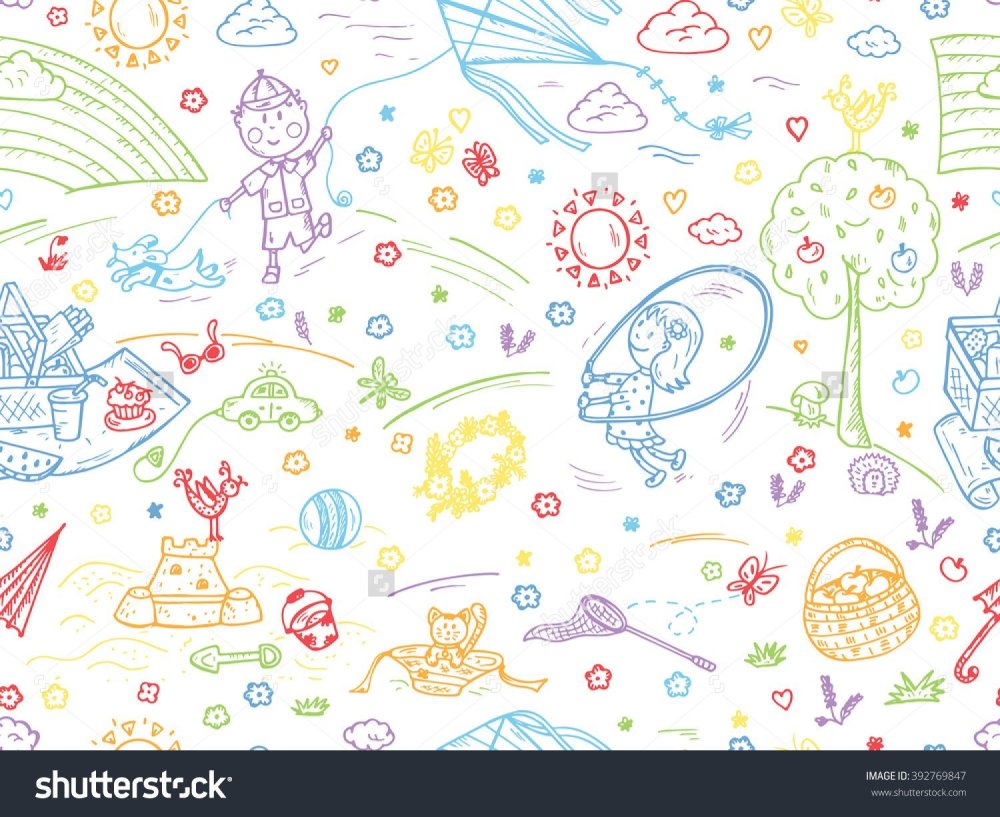 Фон с детскими рисунками