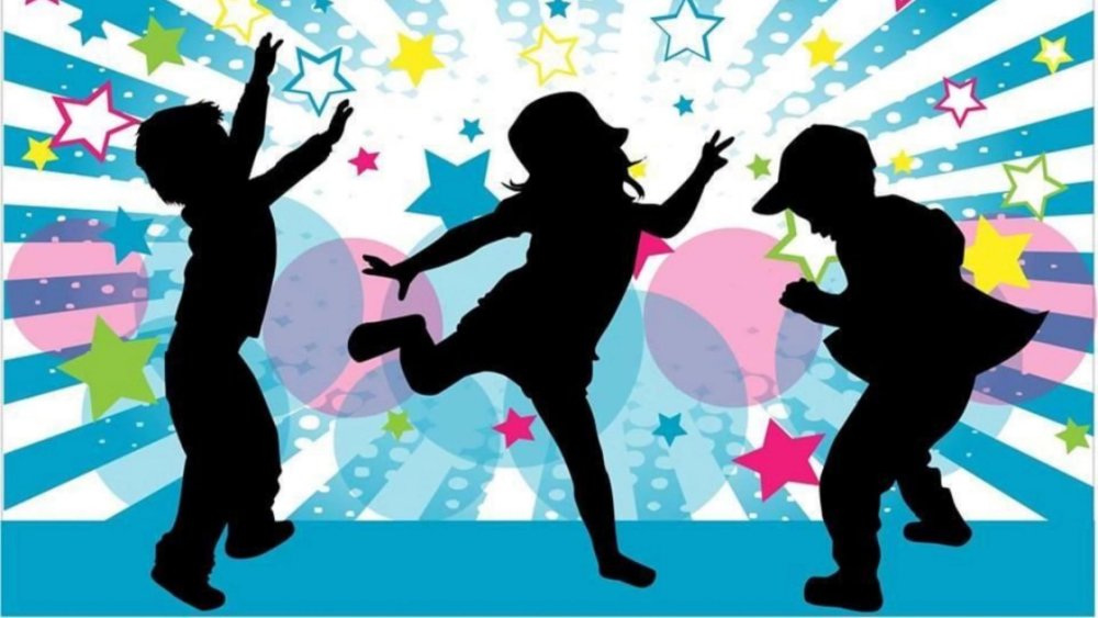 Танцующие дети силуэт