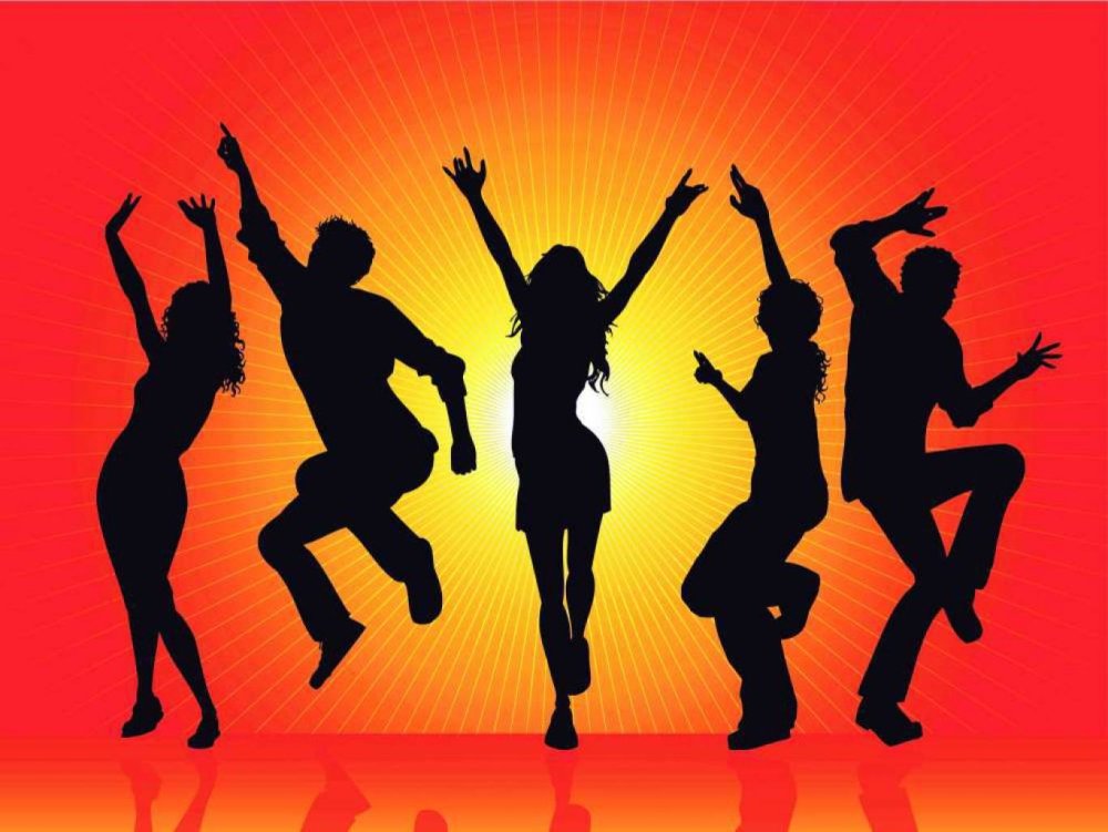 Танцующая молодежь силуэты