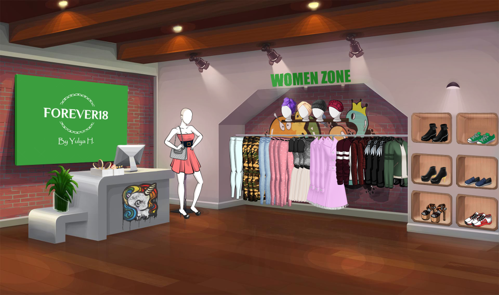 Фон магазин одежды гача