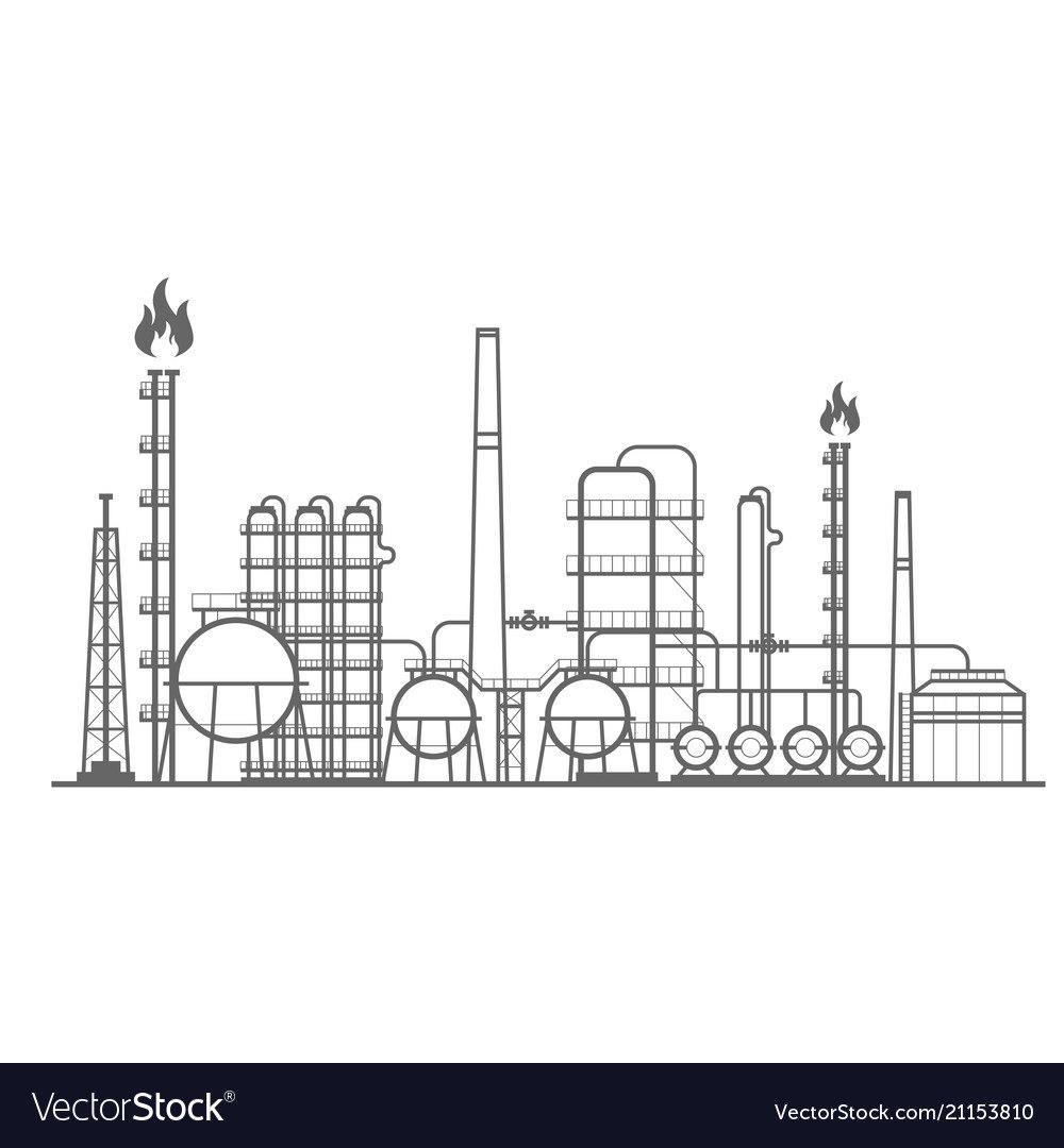 Нефтеперегонный завод вектор