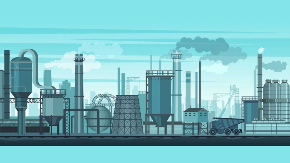 Фон завода мультяшный