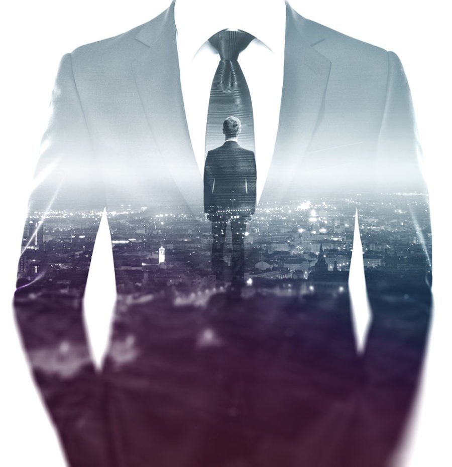 Силуэт в костюме и галстуке