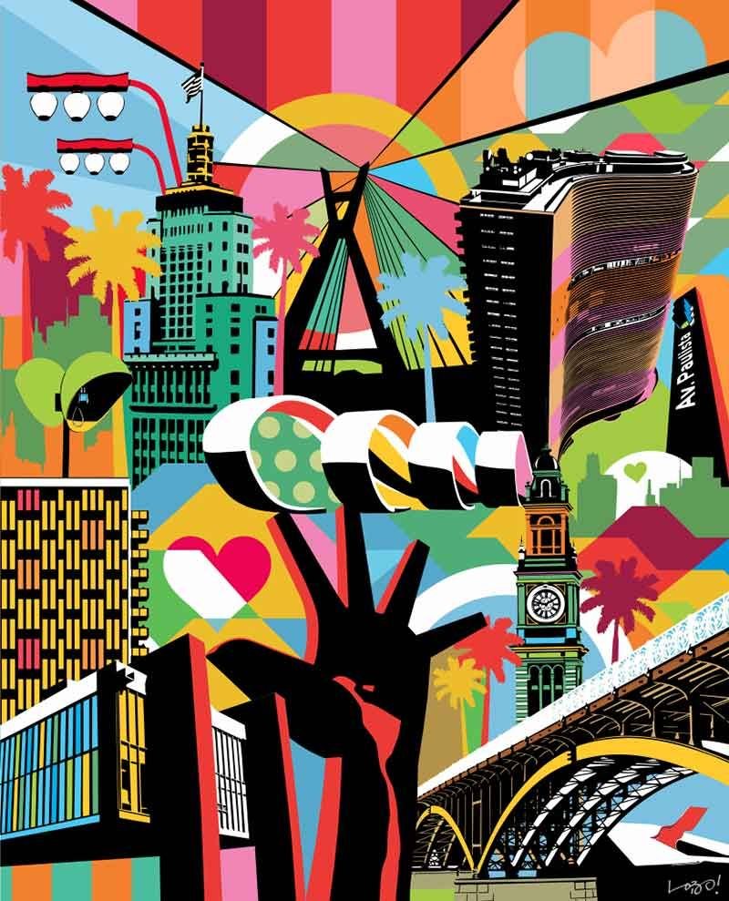 Пейзаж в стиле поп арт