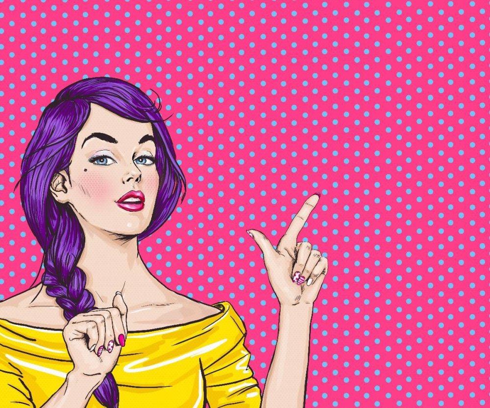 Нарисованные девушки в стиле поп-арт