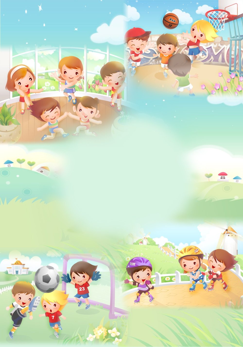 Спортивные фоны для детского сада