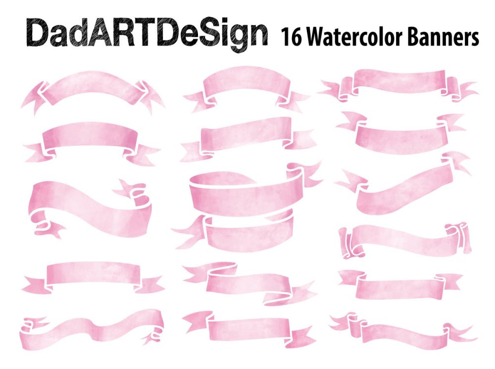 Розовая лента для надписи