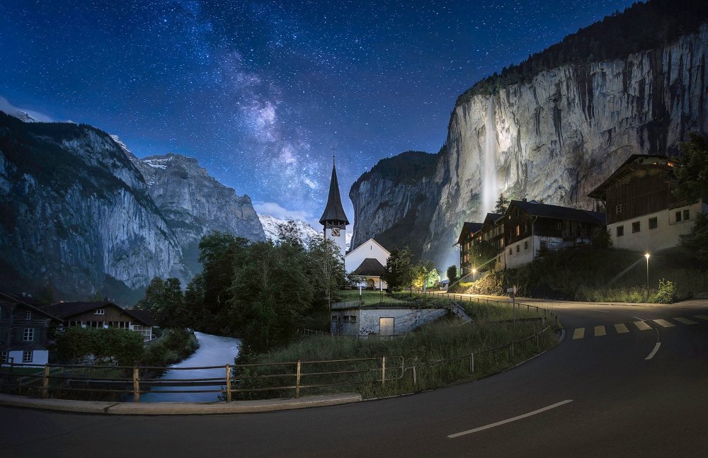 Швейцария ночью