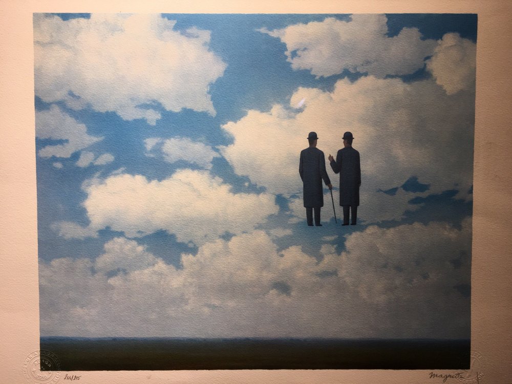 Поцелуй картина Магритт