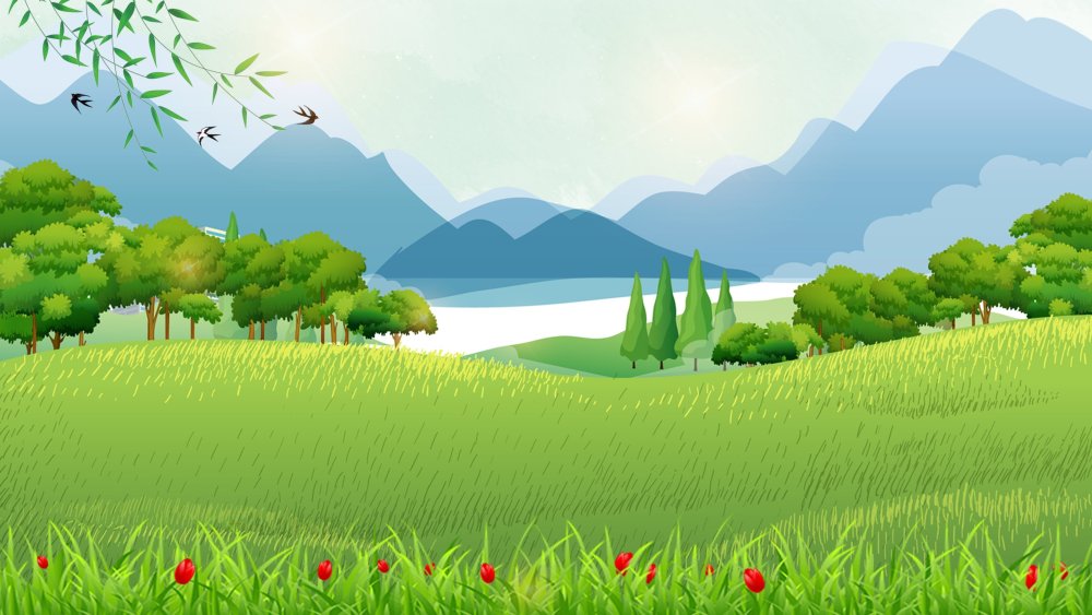 Фон деревня мультяшный