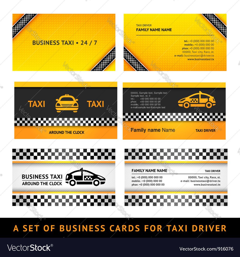 Рисунок такси на визитку