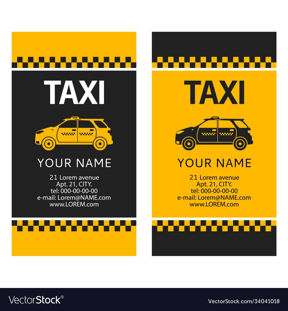 Макет визитки такси
