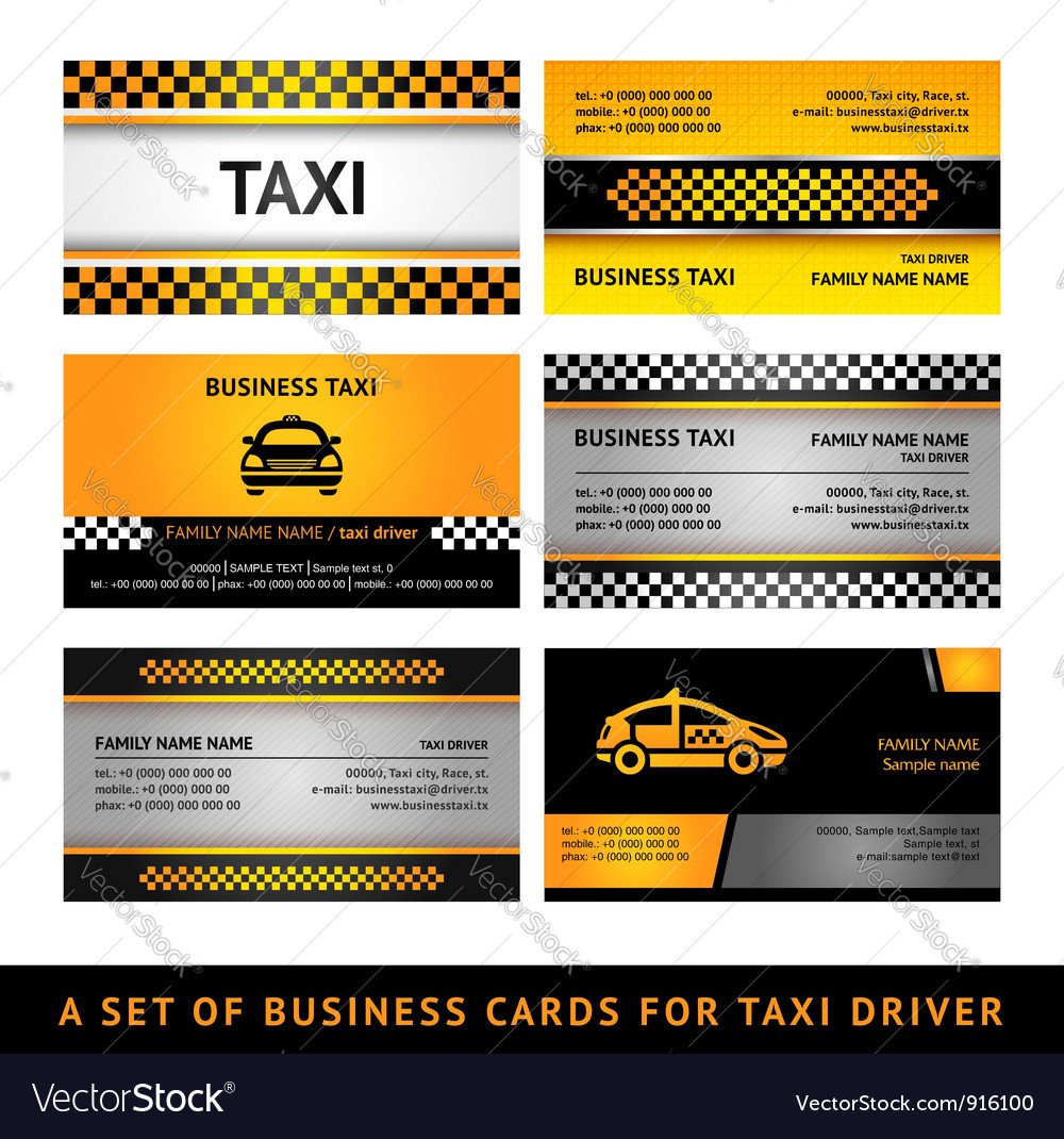 Такси визитка желтые квадраты
