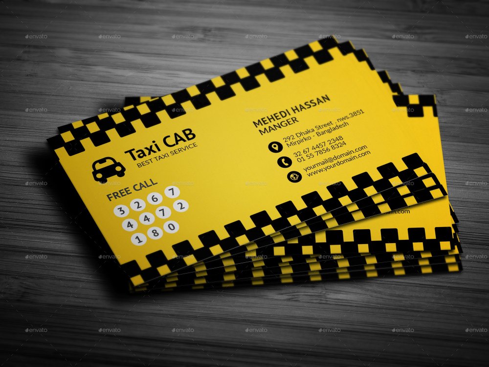 Визитки Яндекс такси