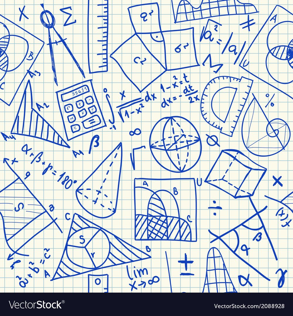 Школьные формулы на прозрачном фоне