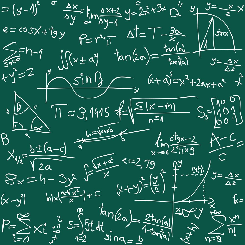 Математические формулы на черном фоне