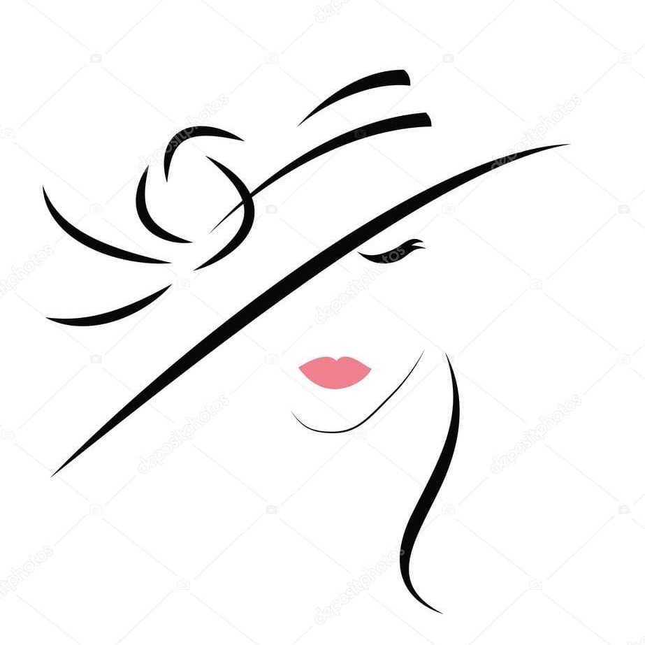 Силуэт женского лица в шляпе