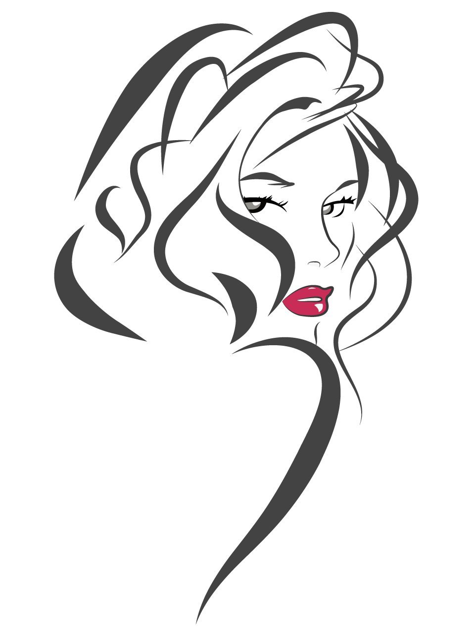 Очертания женского лица