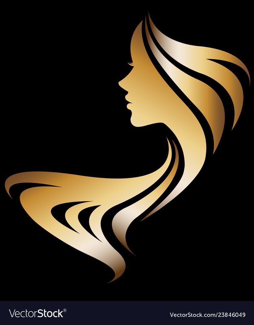 Золотой силуэт лица девушки