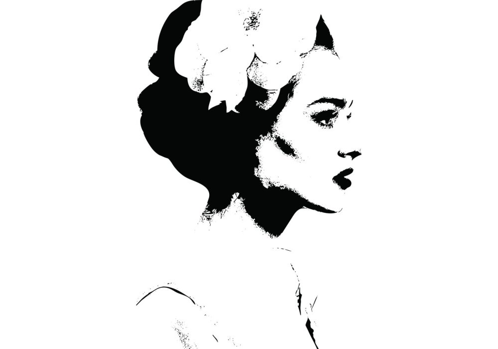 Лицо девушки в графике