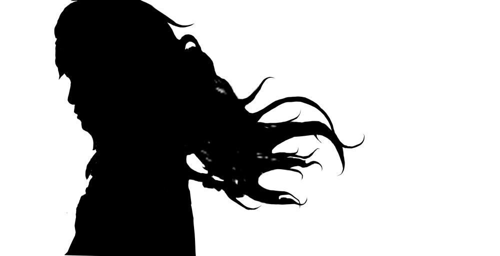 Силуэт мужчины с длинными волосами