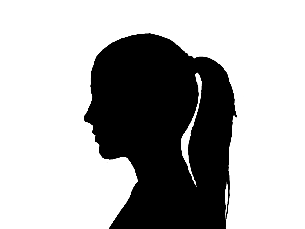 Силуэт лица девушки в профиль