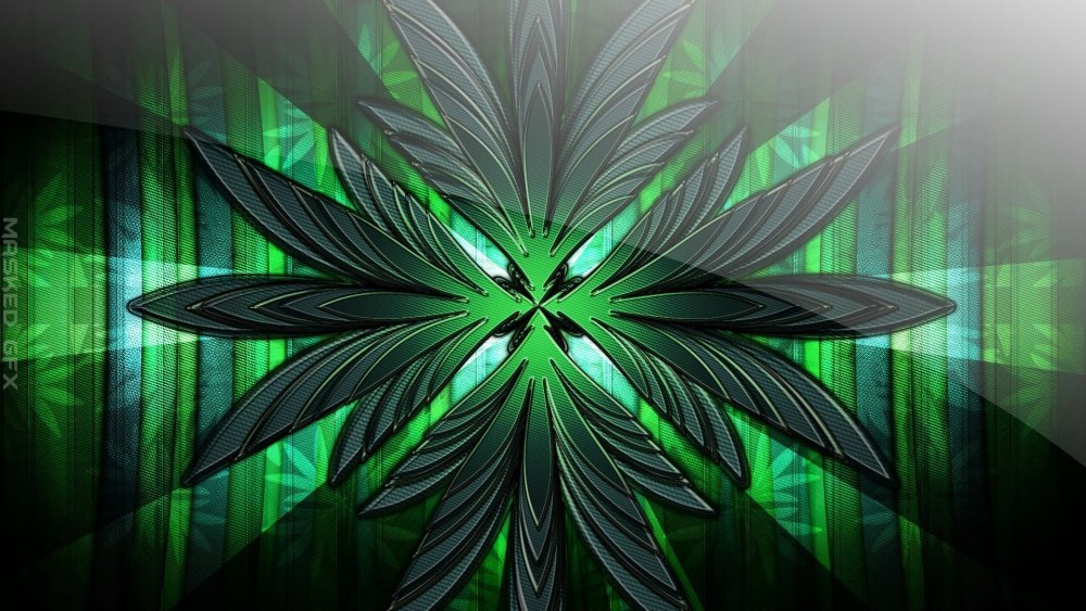 Абстракция черный зеленый