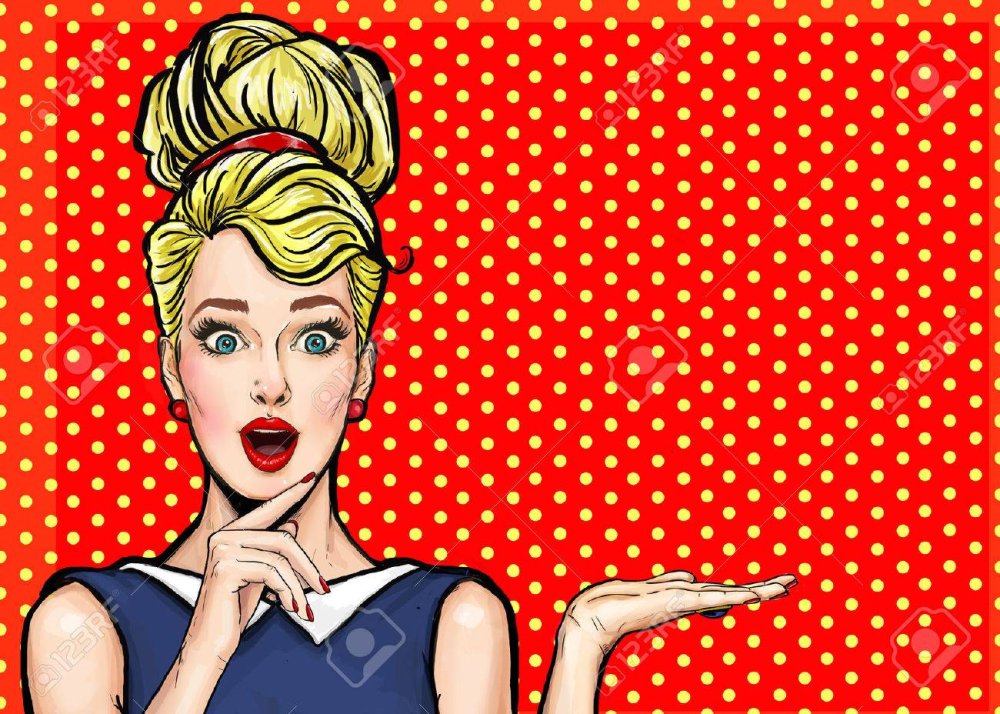 Пин ап удивленная девушка