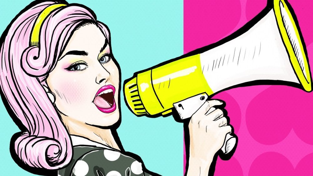 Поп арт девушка с пузырем