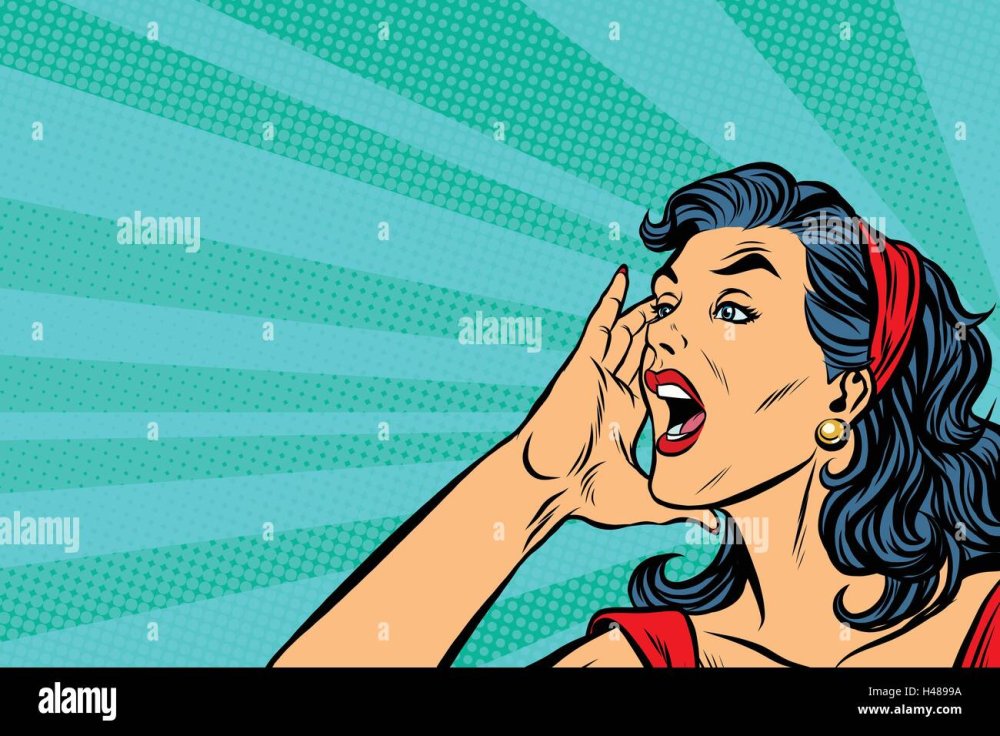 Поп арт девушка кричит
