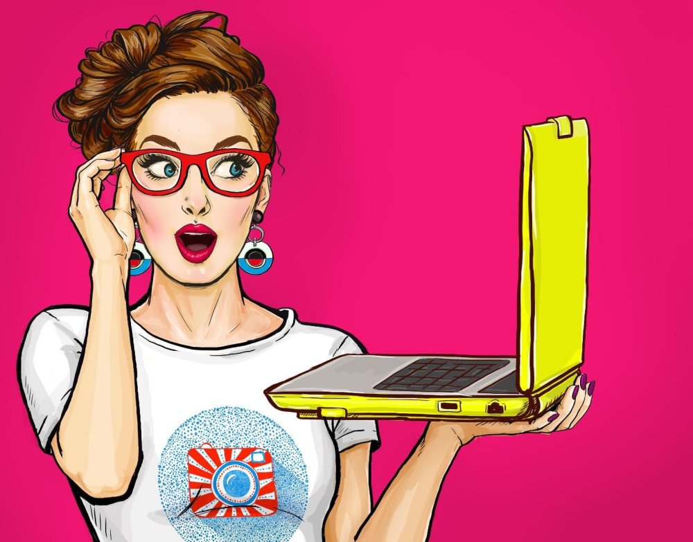Ноутбук в стиле поп арт