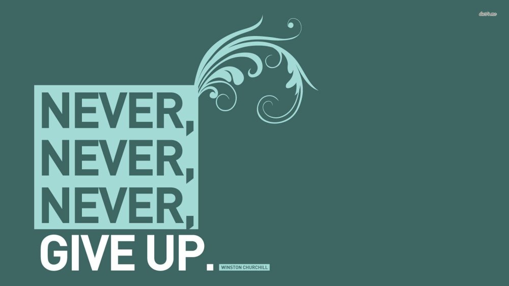 Never give up