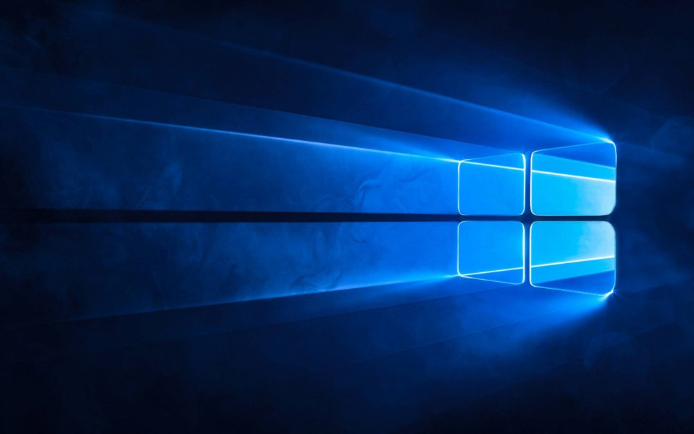 Синий рабочий стол Windows 10