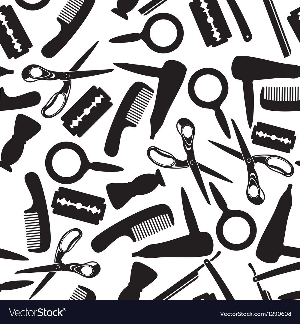 Парикмахерские инструменты орнамент