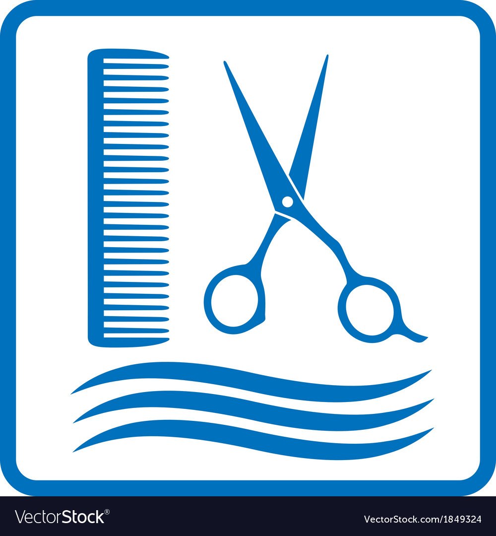 Парикмахерские ножницы на голубом фоне