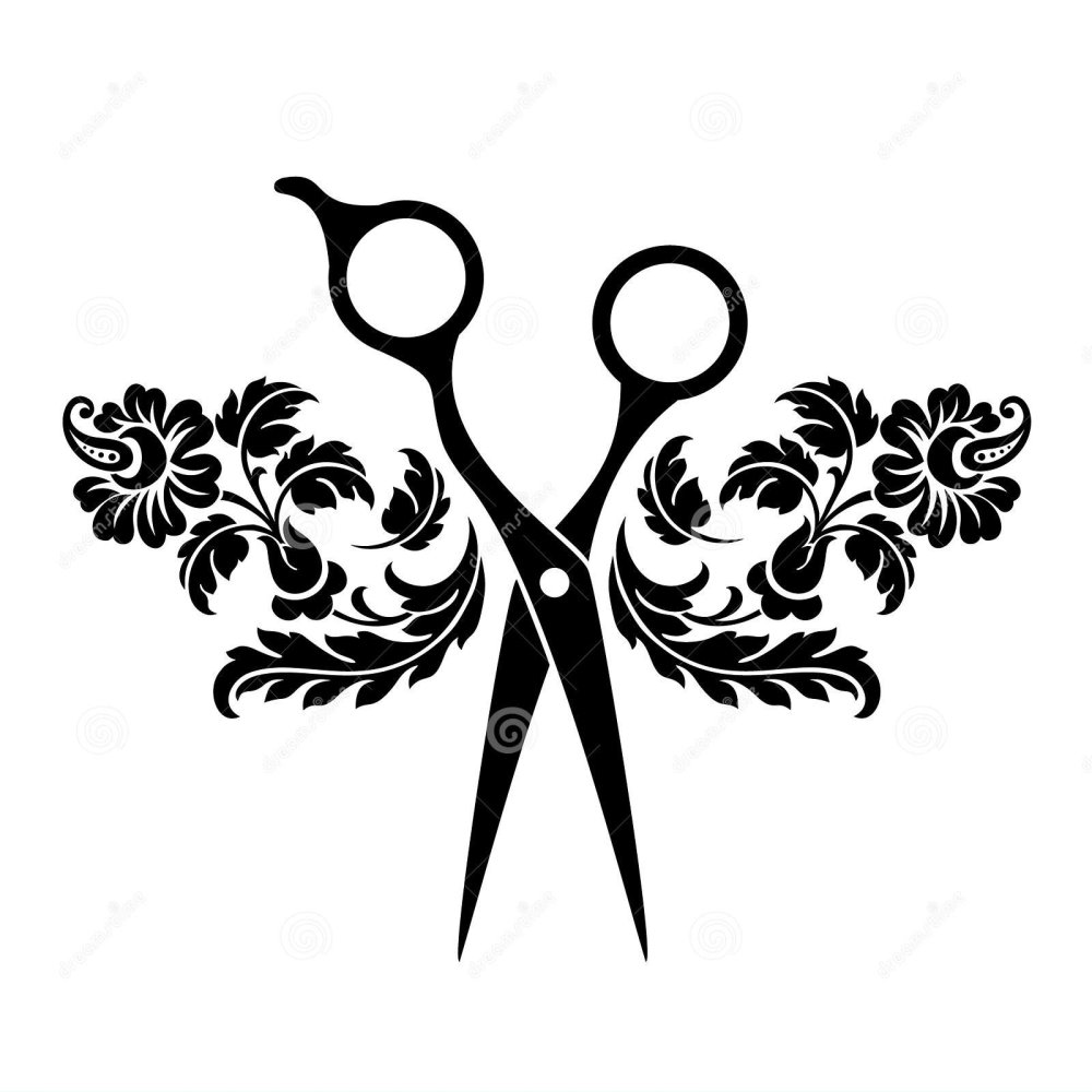 Стилизованные ножницы парикмахерские