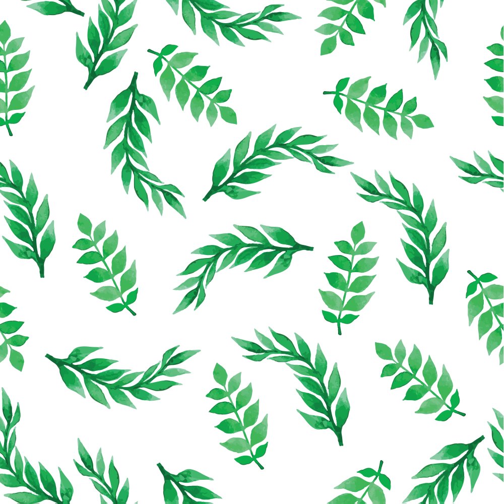 Паттерн листья акварель