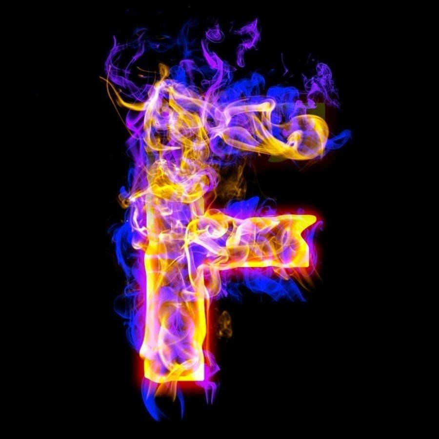 Буква f на синем фоне