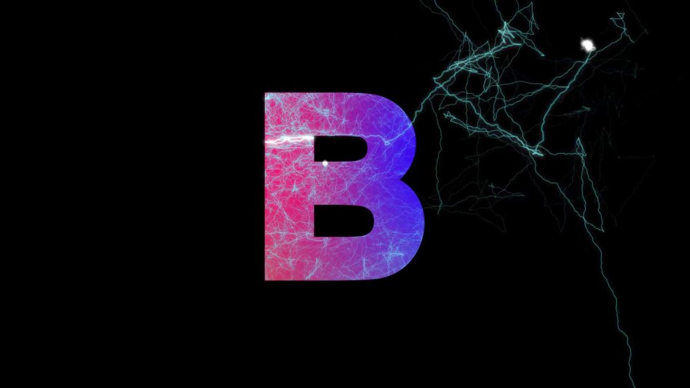 Буква b на черном фоне