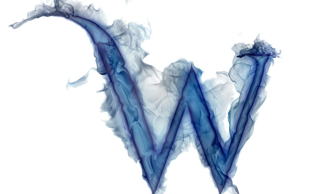 Буква w синяя