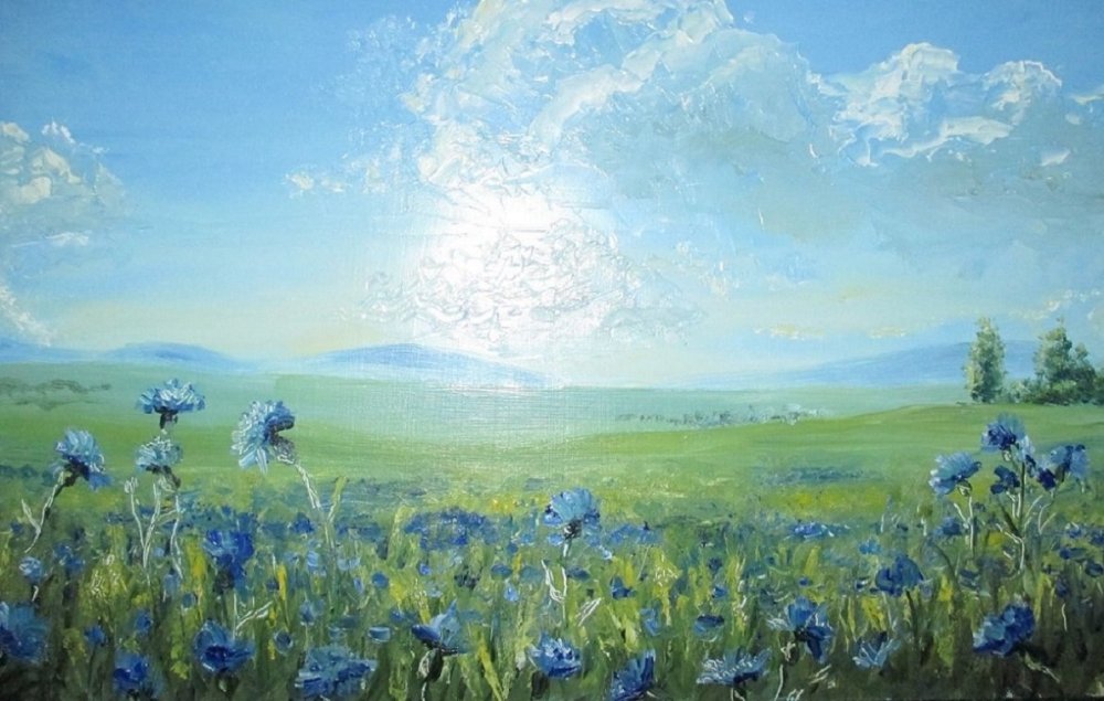 Васильки фон