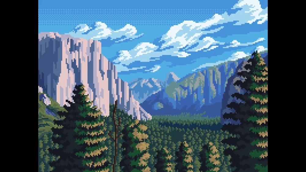 Пиксельная Графика пейзаж
