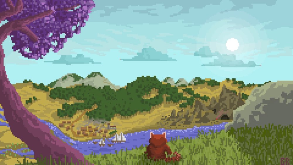 Пиксельные фоны природы