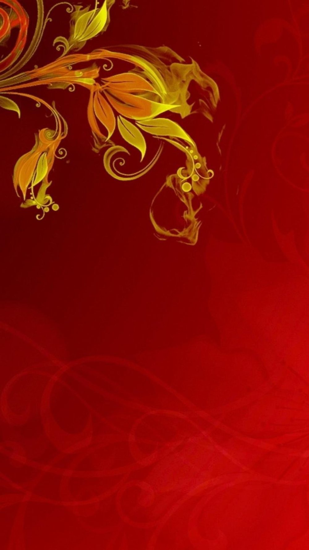 Абстракция красная с золотом
