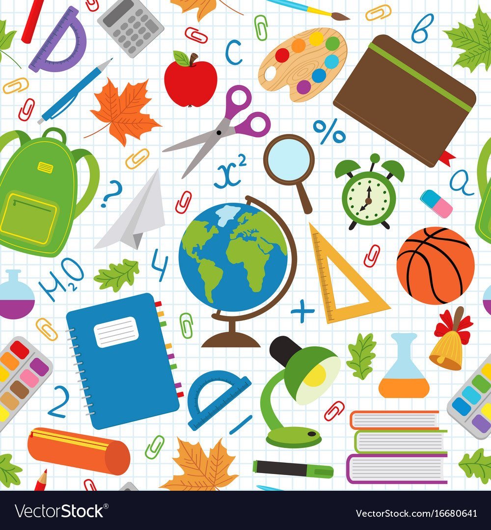 Паттерн школьные принадлежности