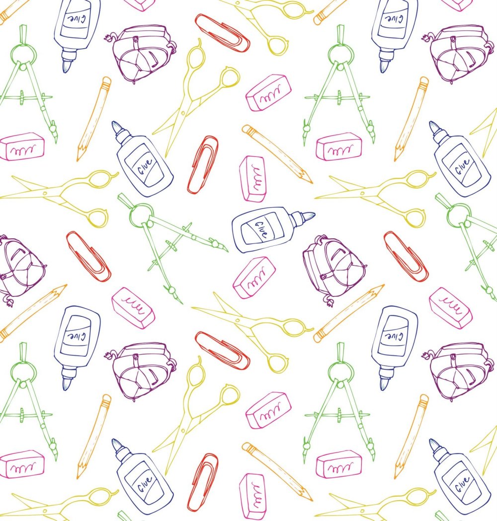 Паттерн школьные принадлежности