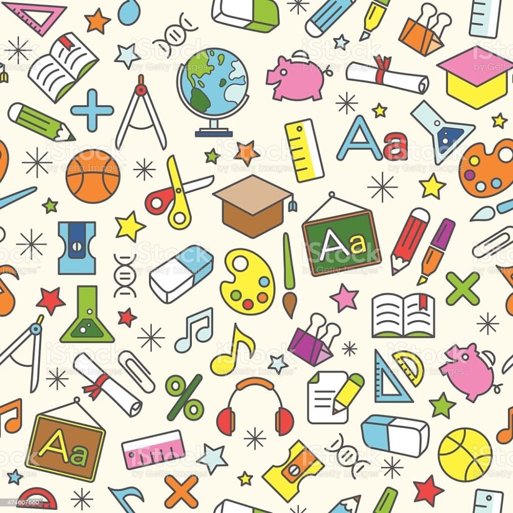 Фон мелкие рисунки школа
